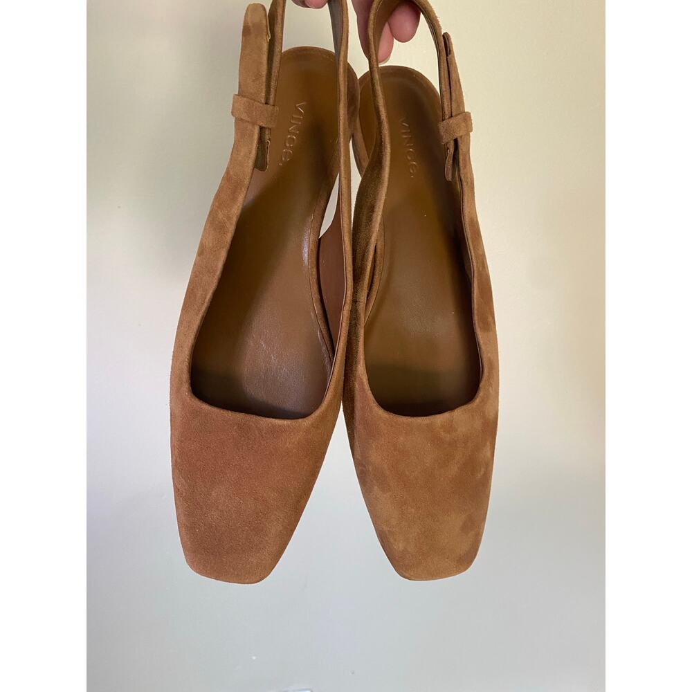 Vince Brown Suede Slingback Flats